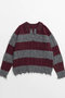 【予約販売】Cable Knitting Border Rugger Knit Tops/ケーブルボーダーラガーニット メゾンスペシャル/MAISON SPECIAL BRD(ボルドー)