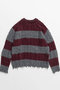 【予約販売】Cable Knitting Border Rugger Knit Tops/ケーブルボーダーラガーニット メゾンスペシャル/MAISON SPECIAL