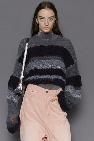 メゾンスペシャル/MAISON SPECIALのMulti Border Knit Tops/マルチボーダーニット(110300/110301)