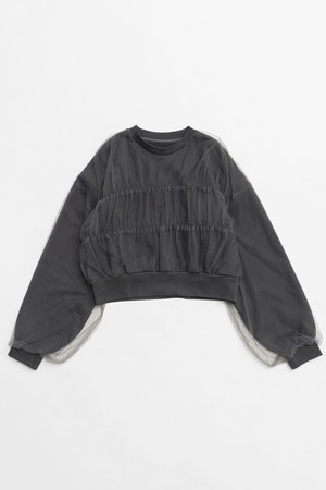 メゾンスペシャル/MAISON SPECIALのTulle Layered Sweatshirt/チュールレイヤードスウェット(110100/110105)