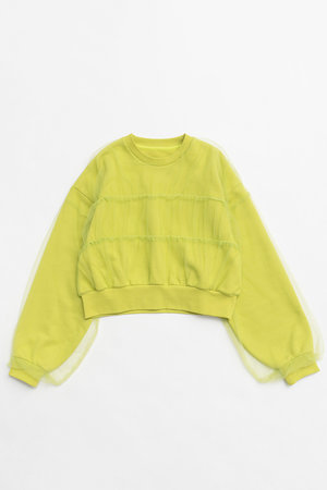 メゾンスペシャル/MAISON SPECIALのTulle Layered Sweatshirt/チュールレイヤードスウェット(110100/110105)