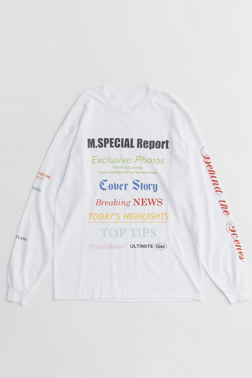 メゾンスペシャル/MAISON SPECIALの【予約販売】MAGAZINE HEADING Long Sleeve T-shirt/MAGAZINE HEADINGロングスリーブTシャツ(WHT(ホワイト)/21242415324)