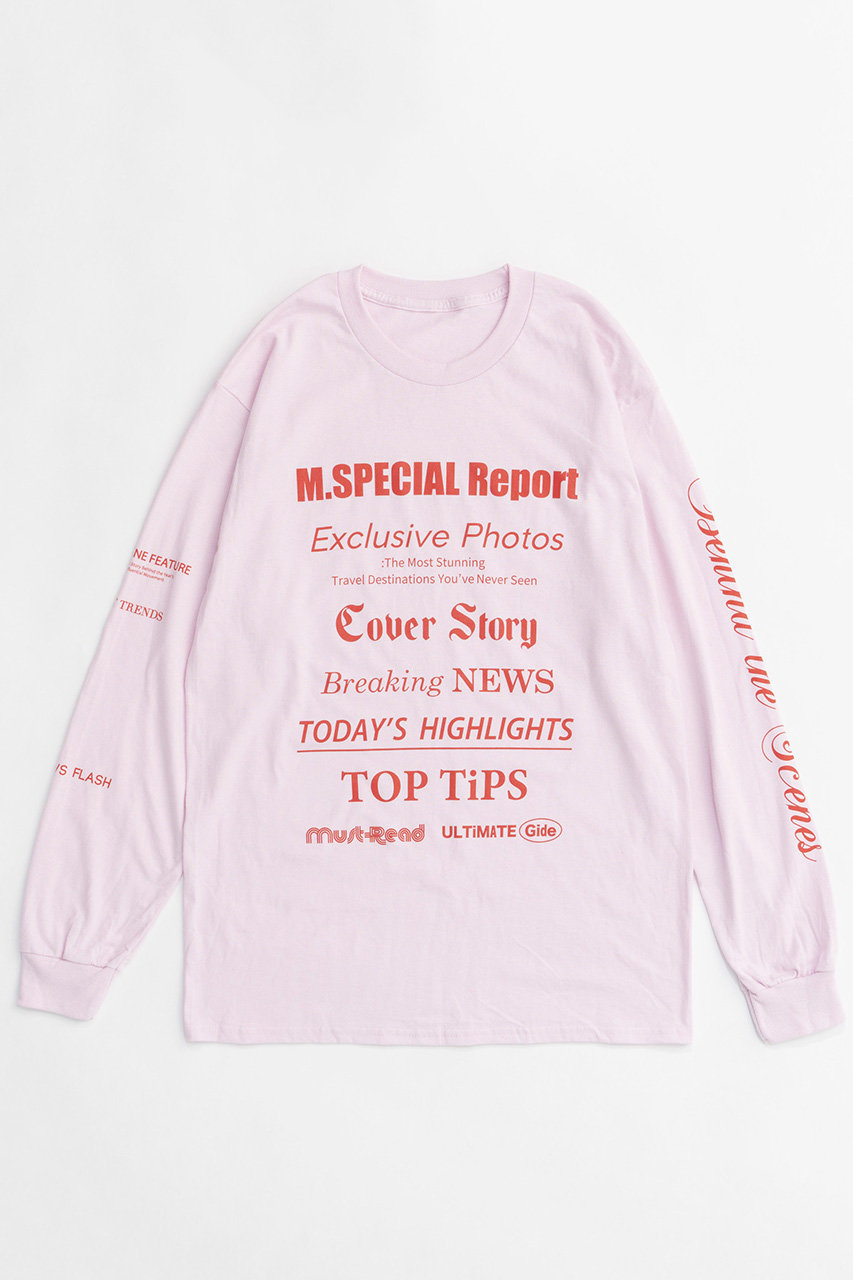 メゾンスペシャル/MAISON SPECIALの【予約販売】MAGAZINE HEADING Long Sleeve T-shirt/MAGAZINE HEADINGロングスリーブTシャツ(PNK(ピンク)/21242415324)