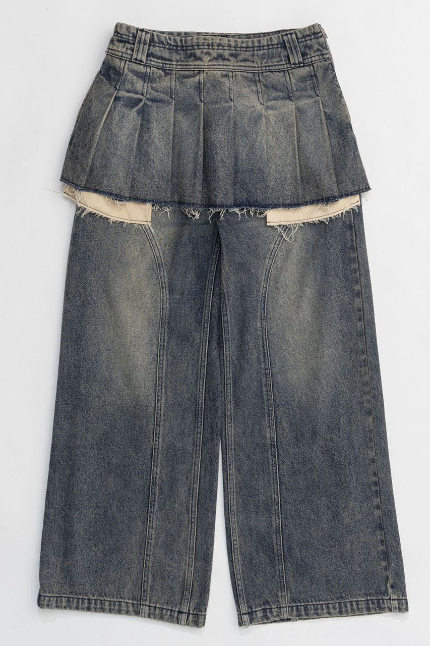 MAISON SPECIAL Pleated Skirt Layered Pants/プリーツスカートレイヤードパンツ (BLU(ブルー), 36) メゾンスペシャル ELLE SHOP MAISON SPECIAL Pleated Skirt Layered Pants/プリーツスカートレイヤードパンツ (BLU(ブルー), 36) メゾンスペシャル ELLE SHOP