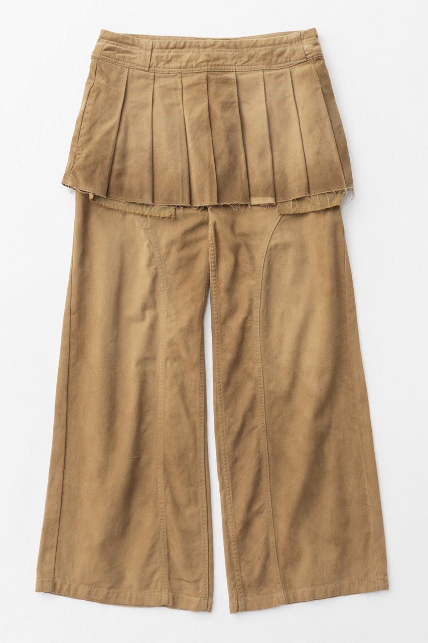 MAISON SPECIAL Pleated Skirt Layered Pants/プリーツスカートレイヤードパンツ (BGE(ベージュ), 36) メゾンスペシャル ELLE SHOP