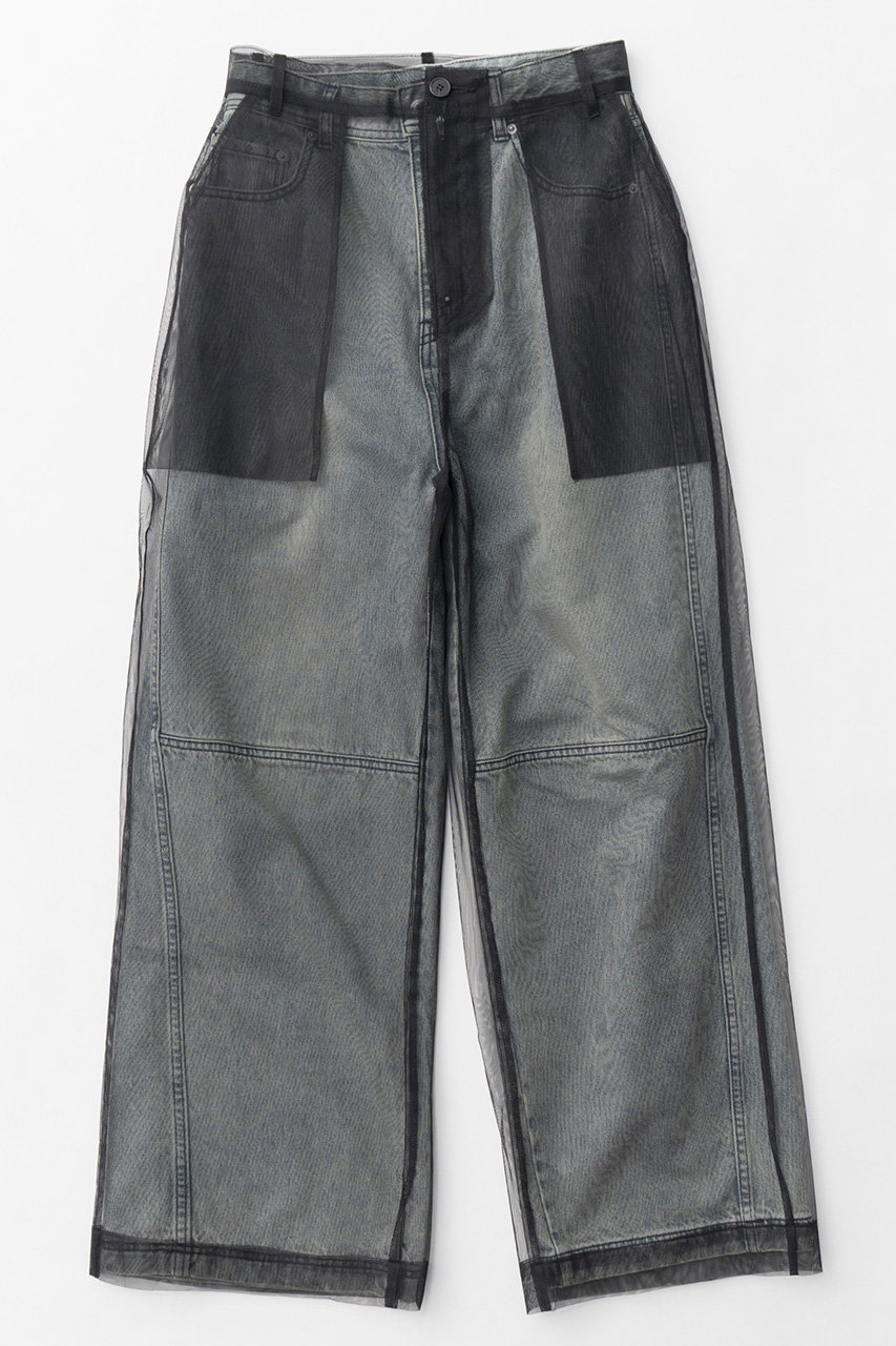 メゾンスペシャル/MAISON SPECIALのTulle Layer Denim Pants/チュールレイヤーデニム(BLU(ブルー)/21242465210)