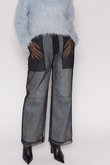 Tulle Layer Denim Pants/チュールレイヤーデニム