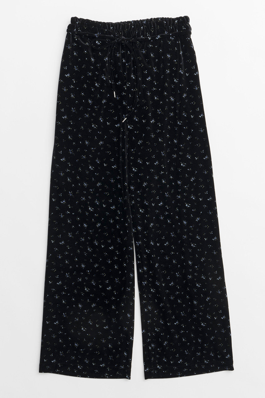 メゾンスペシャル/MAISON SPECIALのFlower Velor Easy Pants/フラワーベロアイージーパンツ(BLK(ブラック)/21242465705)