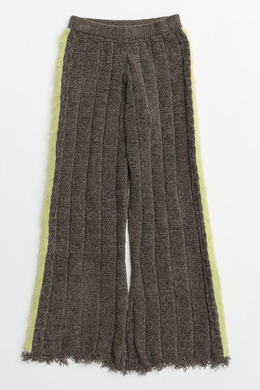 メゾンスペシャル/MAISON SPECIALのKable Knitting Border Pants/ケーブルボーダーニットパンツ(KHK(カーキ)/21242465706)