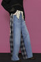 Plaid Pattern Bicolor Denim Pants/チェックバイカラーデニム メゾンスペシャル/MAISON SPECIAL