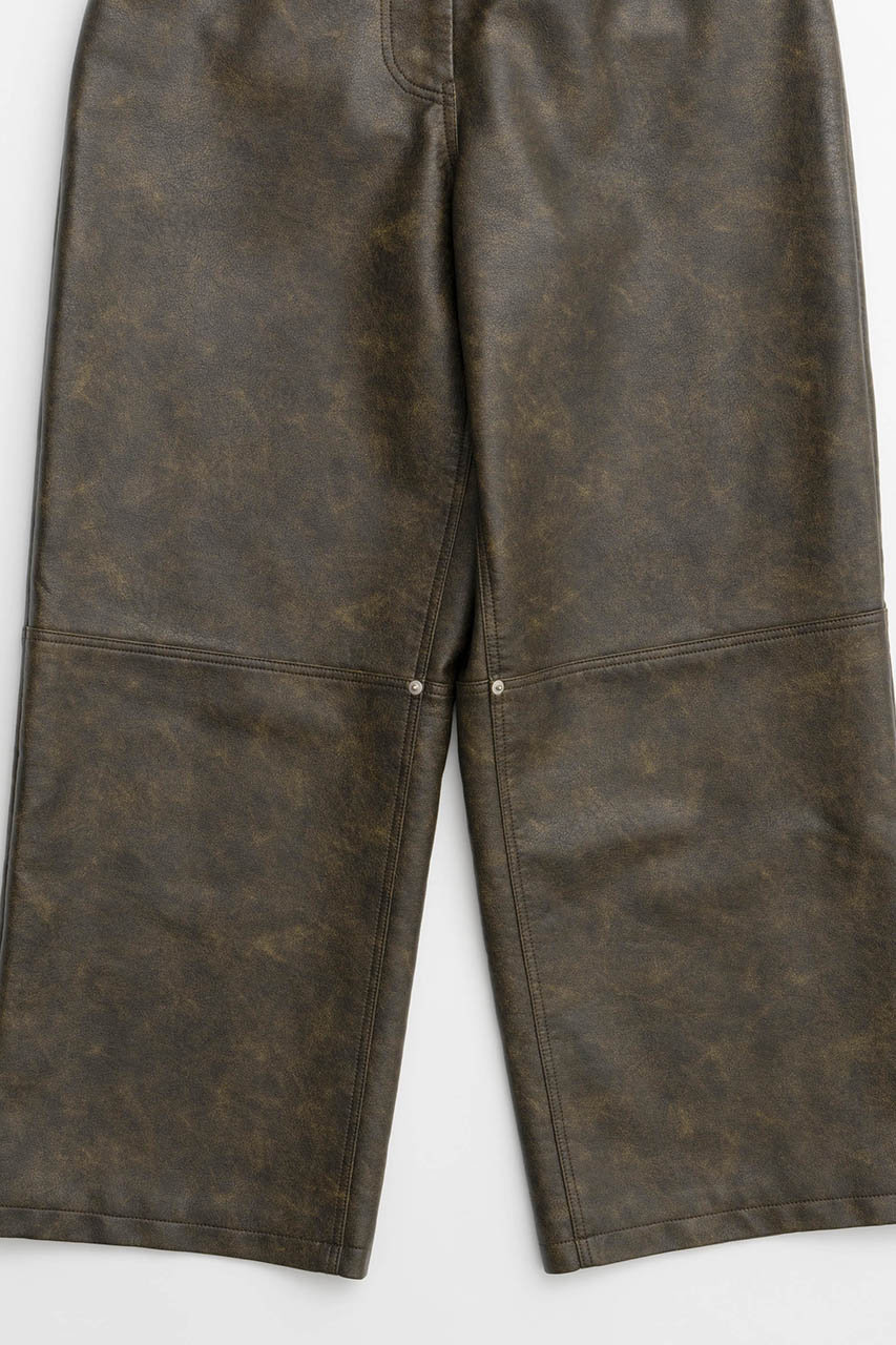 28日まで！コクーンワイドヴィーガンレザーパンツ【MAISON SPECIAL】 SALE】Cocoon Wide Silhouette Vegan Leather Pants