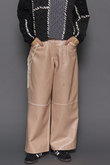 Cocoon Wide Silhouette faux Leather Pants/コクーンワイドフェイクレザーパンツ