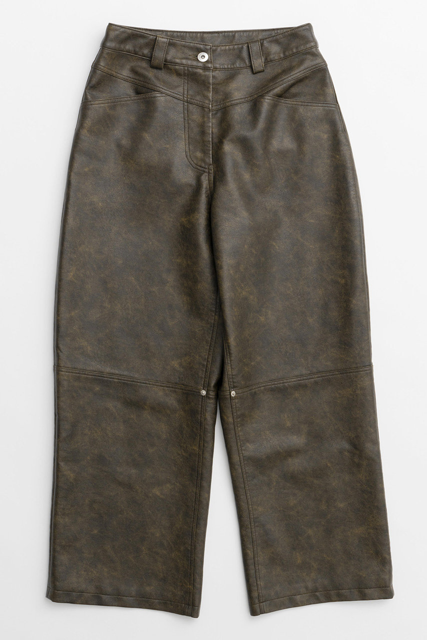 メゾンスペシャル/MAISON SPECIALのCocoon Wide Silhouette Vegan Leather Pants/コクーンワイドヴィーガンレザーパンツ(BRN(ブラウン)/21242465815)