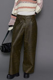 Cocoon Wide Silhouette faux Leather Pants/コクーンワイドフェイクレザーパンツ