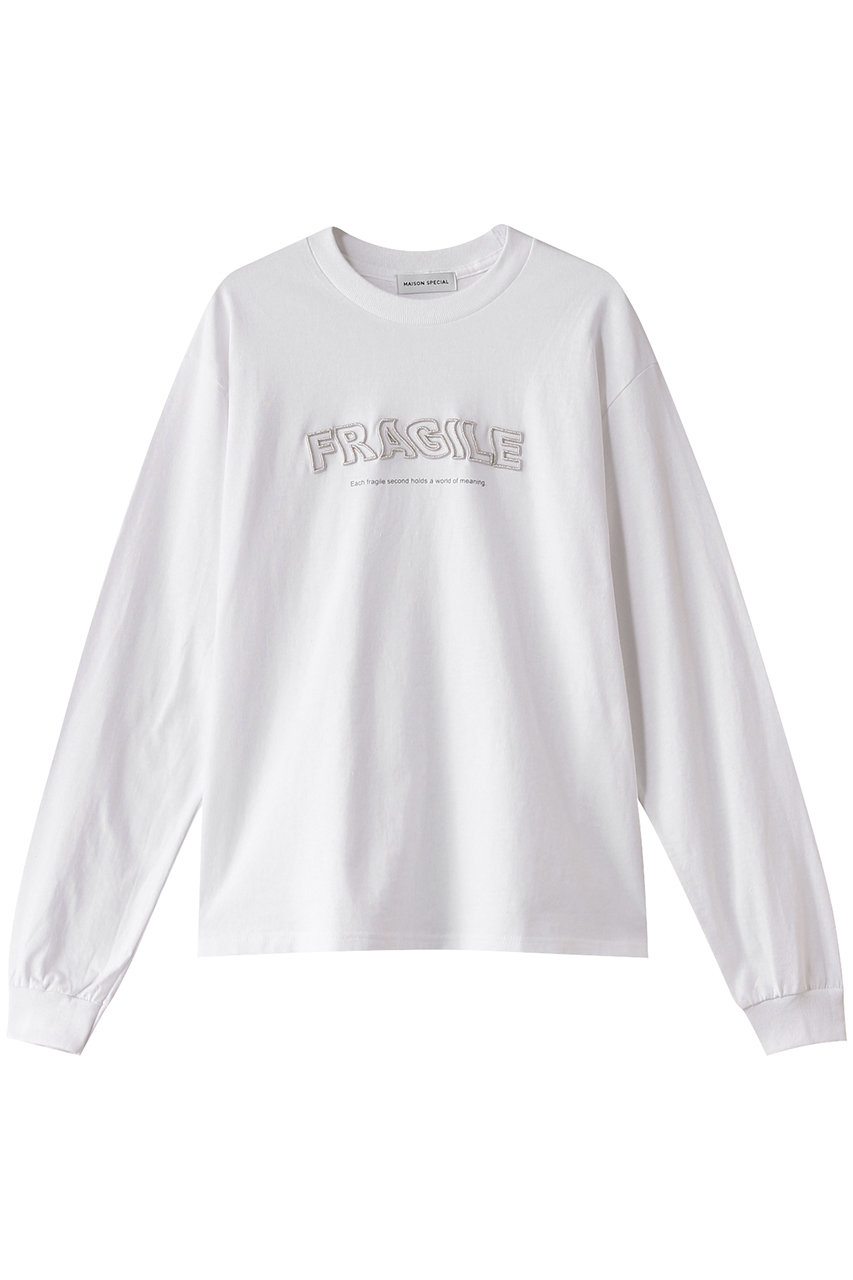 メゾンスペシャル/MAISON SPECIALのFRAGILEエンブロイダリーロンTEE(WHT(ホワイト)/21251415313)