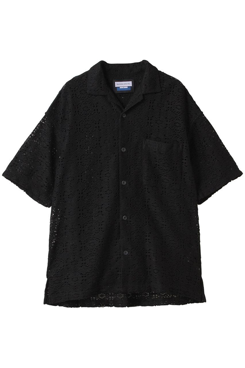 MAISON SPECIAL 【UNISEX】クロシェライクS/Sメッシュシャツ (BLK(ブラック), 2) メゾンスペシャル ELLE SHOP MAISON SPECIAL 【UNISEX】クロシェライクS/Sメッシュシャツ (BLK(ブラック), 2) メゾンスペシャル ELLE SHOP