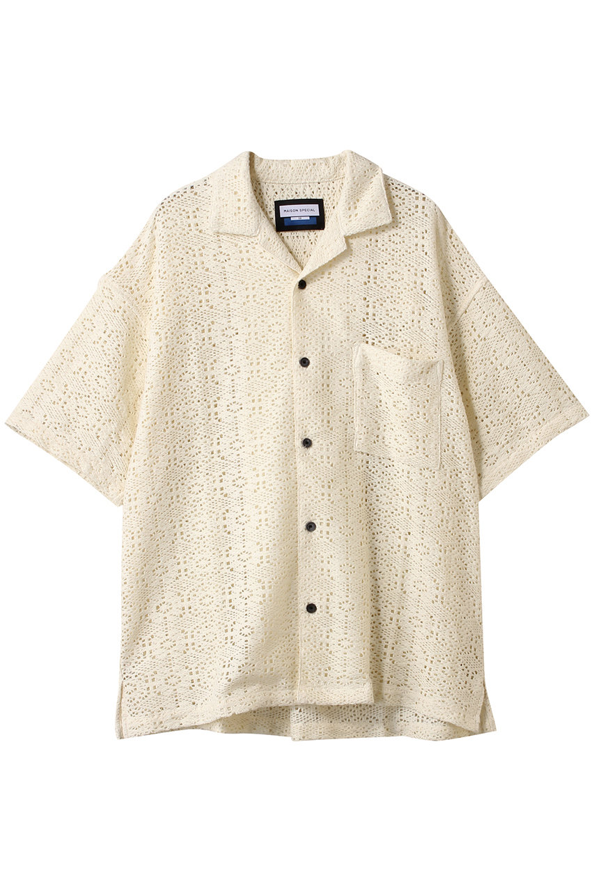 MAISON SPECIAL 【UNISEX】クロシェライクS/Sメッシュシャツ (WHT(ホワイト), 2) メゾンスペシャル ELLE SHOP MAISON SPECIAL 【UNISEX】クロシェライクS/Sメッシュシャツ (WHT(ホワイト), 2) メゾンスペシャル ELLE SHOP