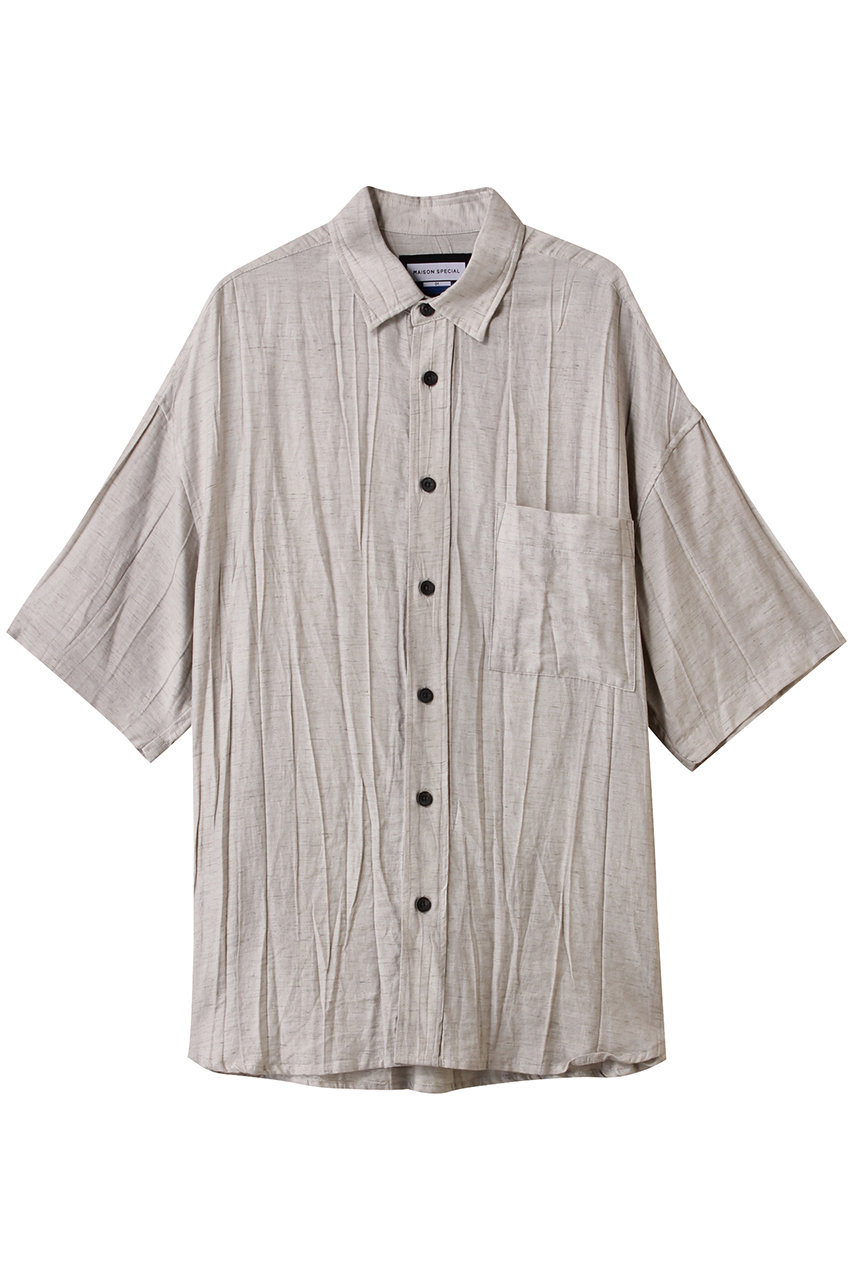 MAISON SPECIAL 【UNISEX】シアーリネンシャツS/S (GRY(グレー), 1) メゾンスペシャル ELLE SHOP MAISON SPECIAL 【UNISEX】シアーリネンシャツS/S (GRY(グレー), 1) メゾンスペシャル ELLE SHOP
