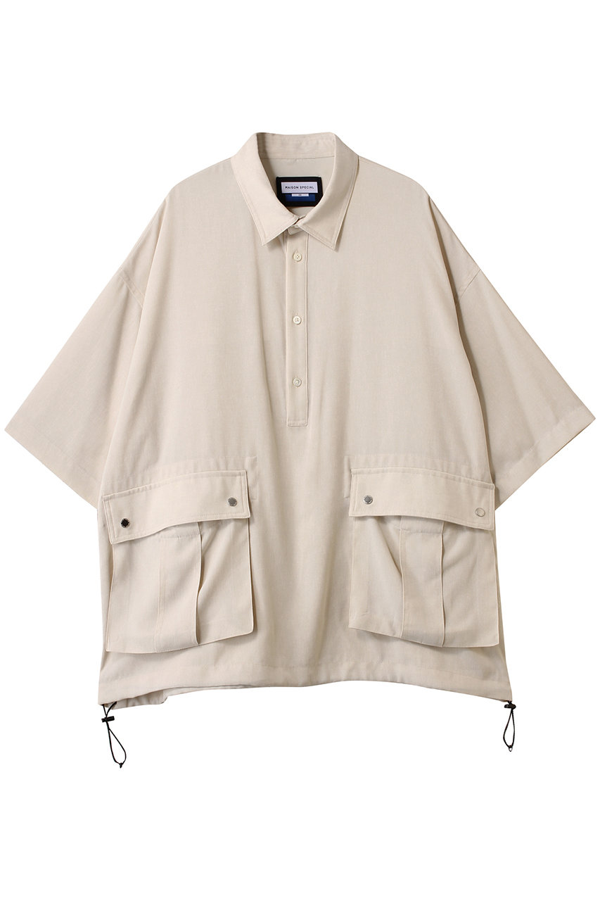 MAISON SPECIAL 【UNISEX】半袖 カーゴポケット付きシャツ (O.WHT(オフホワイト), 1) メゾンスペシャル ELLE SHOP MAISON SPECIAL 【UNISEX】半袖 カーゴポケット付きシャツ (O.WHT(オフホワイト), 1) メゾンスペシャル ELLE SHOP