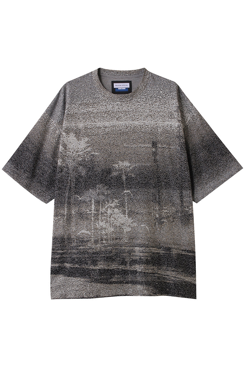 MAISON SPECIAL 【UNISEX】フォトJQニットTシャツ-Nature (BLK(ブラック), 2) メゾンスペシャル ELLE SHOP MAISON SPECIAL 【UNISEX】フォトJQニットTシャツ-Nature (BLK(ブラック), 2) メゾンスペシャル ELLE SHOP