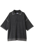 【UNISEX】ハイツイストピグメントブリーチニットポロ
