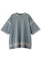 【UNISEX】ハイツイストピグメントブリーチニットTシャツ メゾンスペシャル/MAISON SPECIAL S.BLU(スカイブルー)