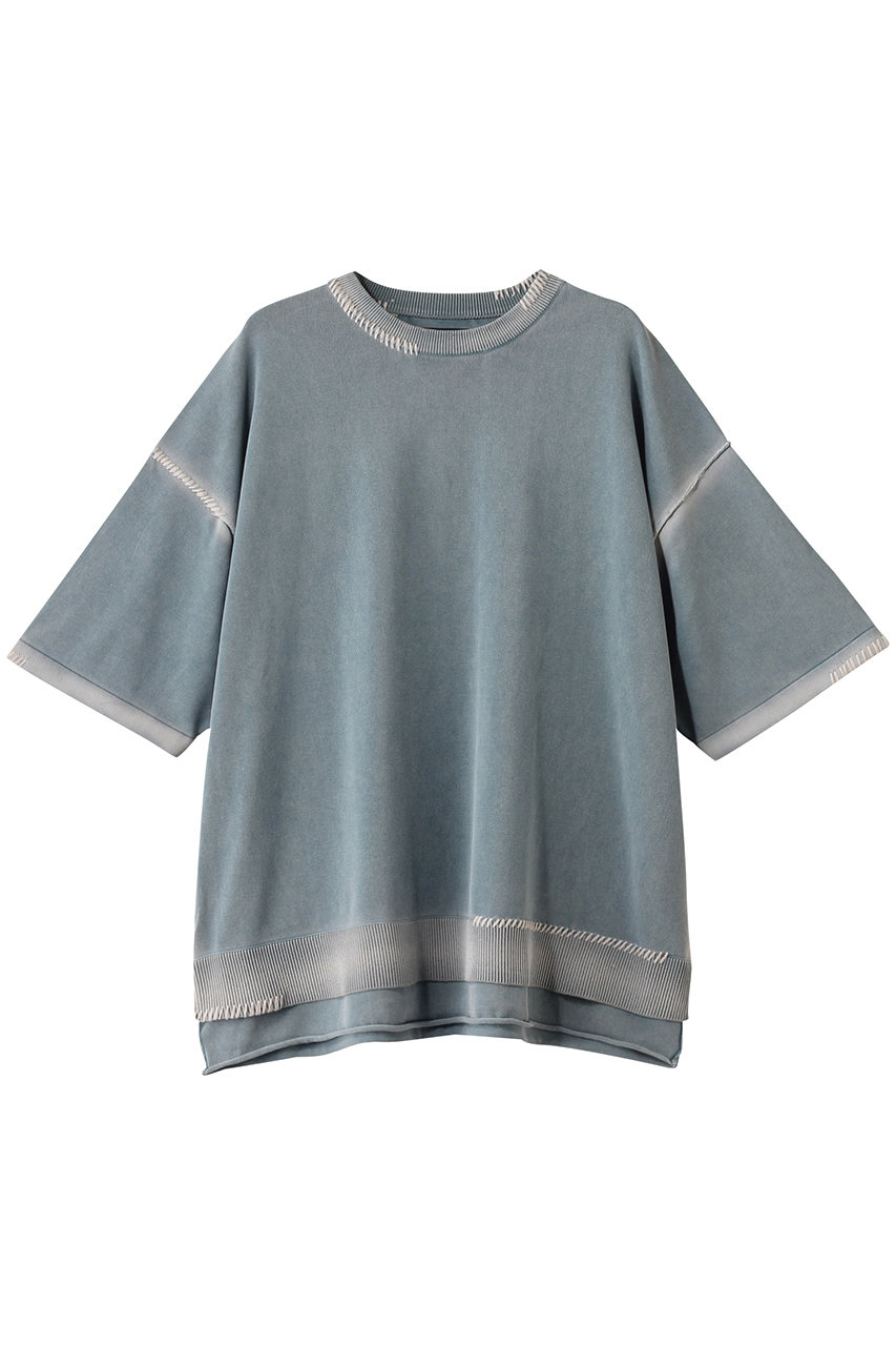 MAISON SPECIAL 【UNISEX】ハイツイストピグメントブリーチニットTシャツ (S.BLU(スカイブルー), 2) メゾンスペシャル ELLE SHOP MAISON SPECIAL 【UNISEX】ハイツイストピグメントブリーチニットTシャツ (S.BLU(スカイブルー), 2) メゾンスペシャル ELLE SHOP