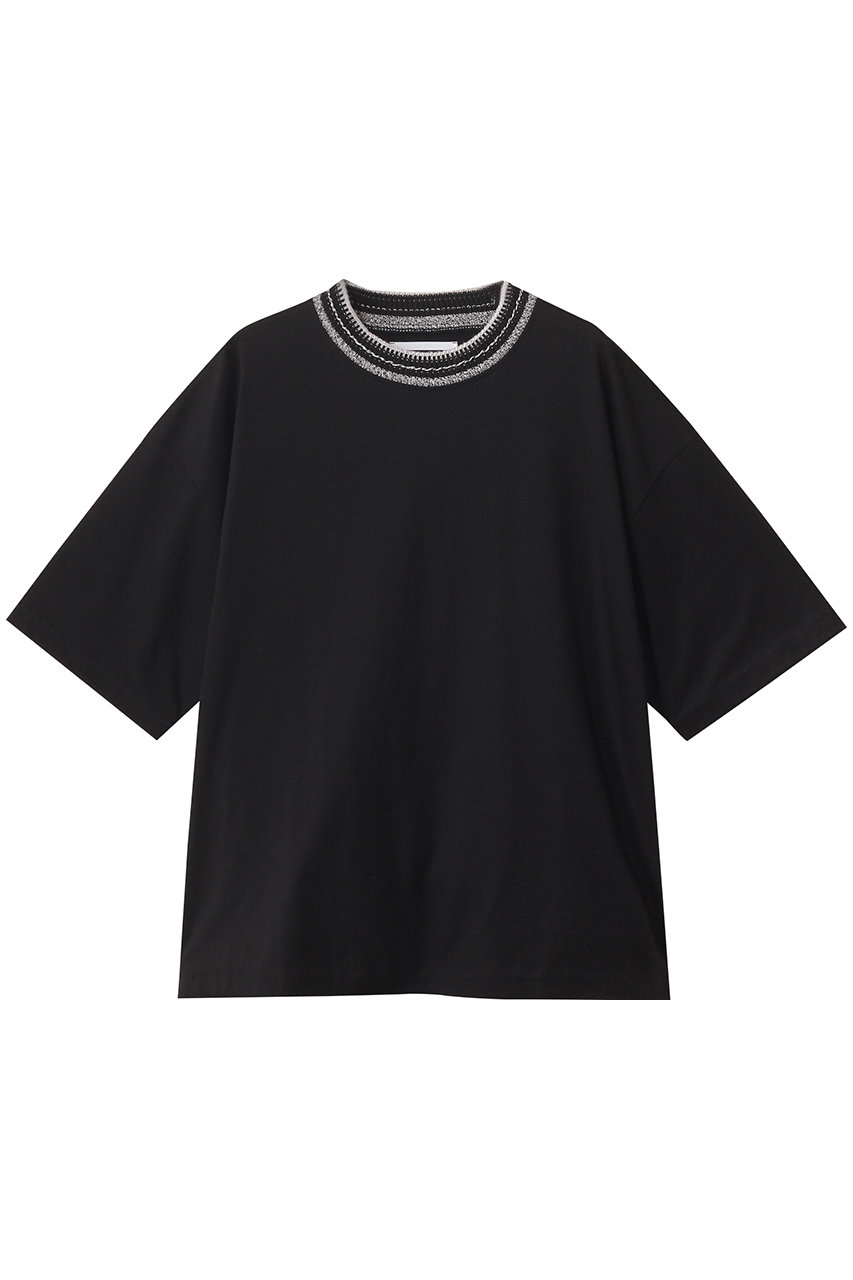 MAISON SPECIAL 【UNISEX】襟リブニット切替 Tシャツ (BLK(ブラック), 0) メゾンスペシャル ELLE SHOP MAISON SPECIAL 【UNISEX】襟リブニット切替 Tシャツ (BLK(ブラック), 0) メゾンスペシャル ELLE SHOP