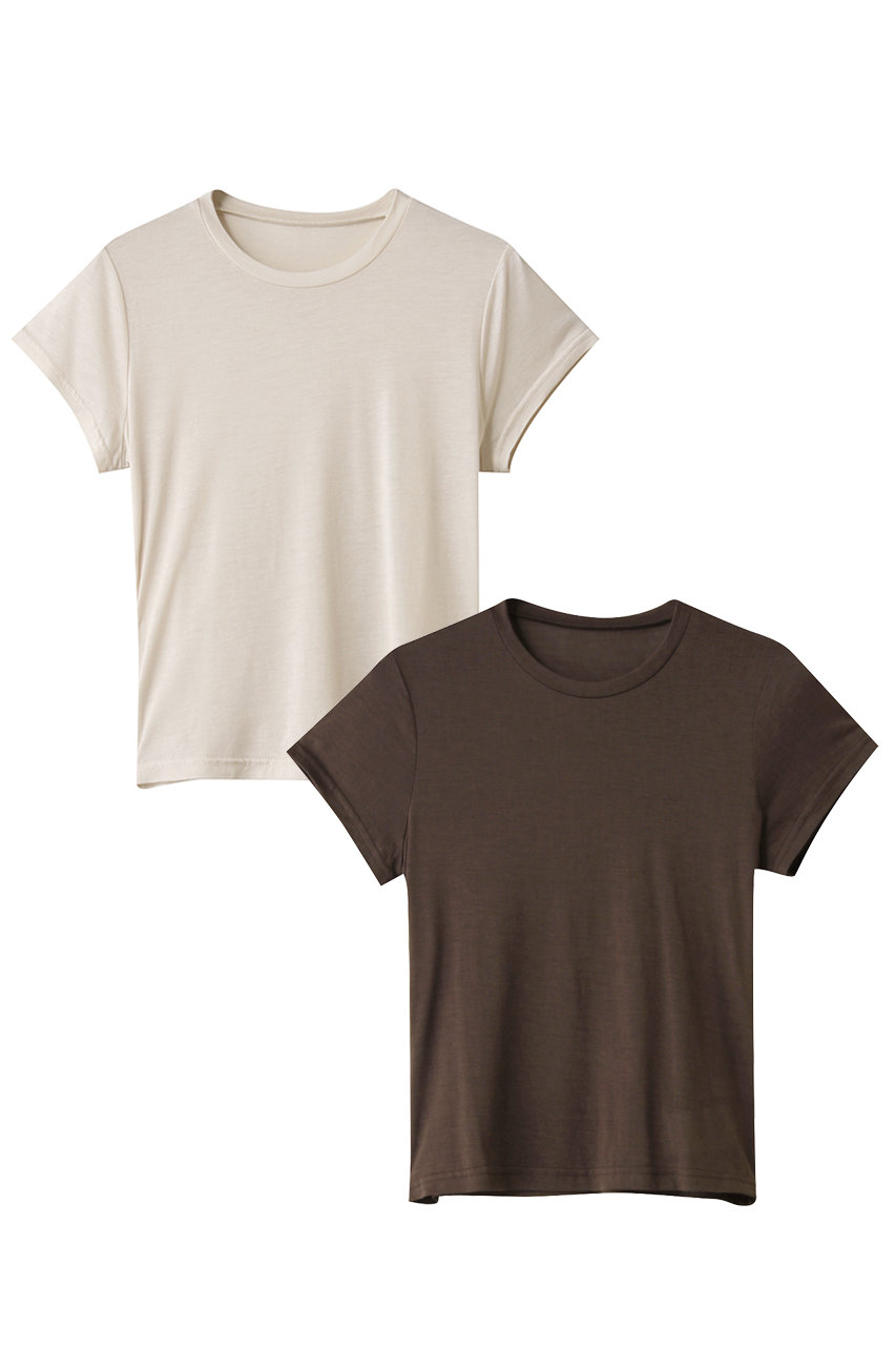 メゾンスペシャル/MAISON SPECIALのパックTEE(IVR(アイボリー)×ブラウン(BRN)/21259415801)