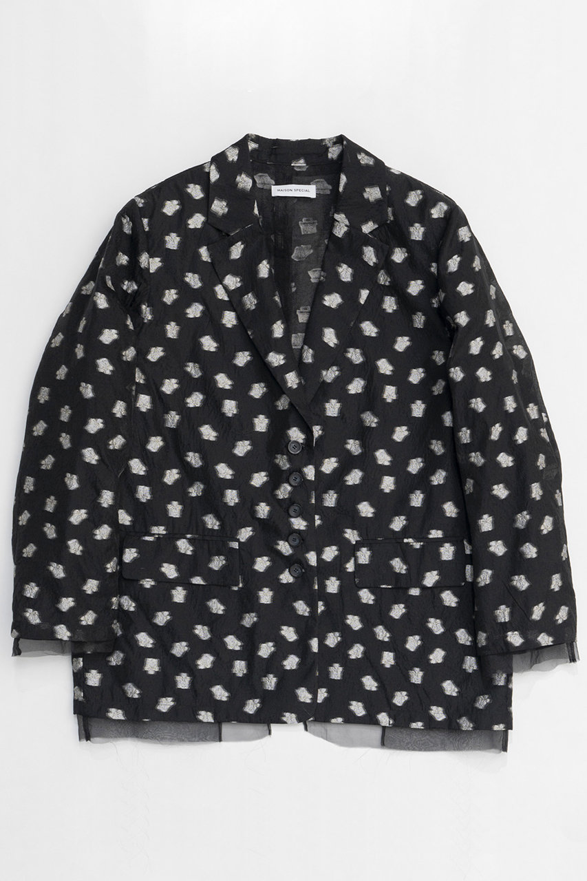 メゾンスペシャル/MAISON SPECIALの【予約販売】Flower Pattern Sheer Jacket/フラワーシアージャケット(BLK(ブラック)/21251115201)