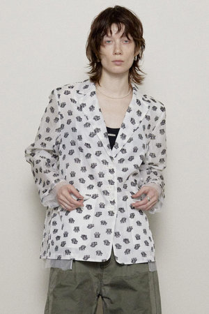 メゾンスペシャル/MAISON SPECIALのFlower Pattern Sheer Jacket/フラワーシアージャケット(110800/110801)
