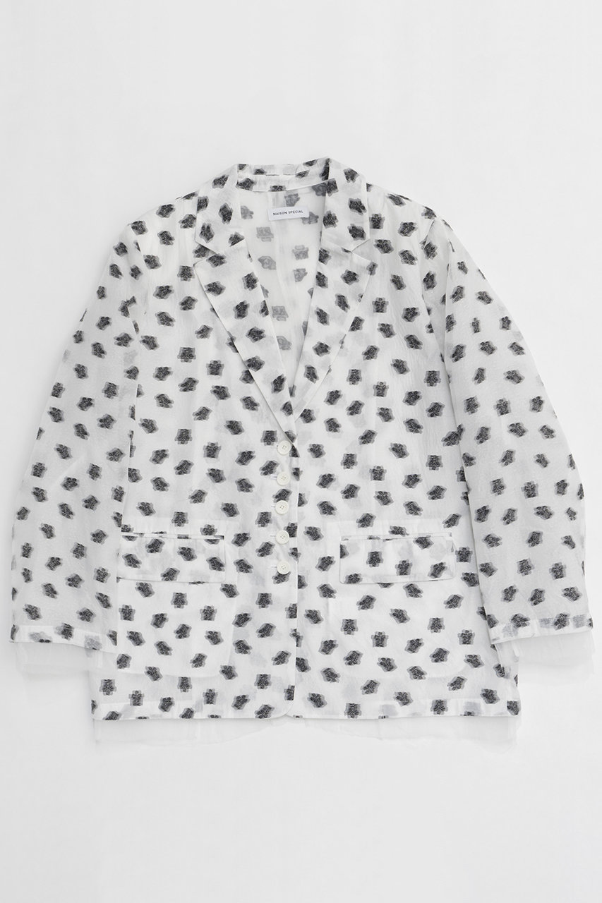 メゾンスペシャル/MAISON SPECIALの【予約販売】Flower Pattern Sheer Jacket/フラワーシアージャケット(WHT(ホワイト)/21251115201)