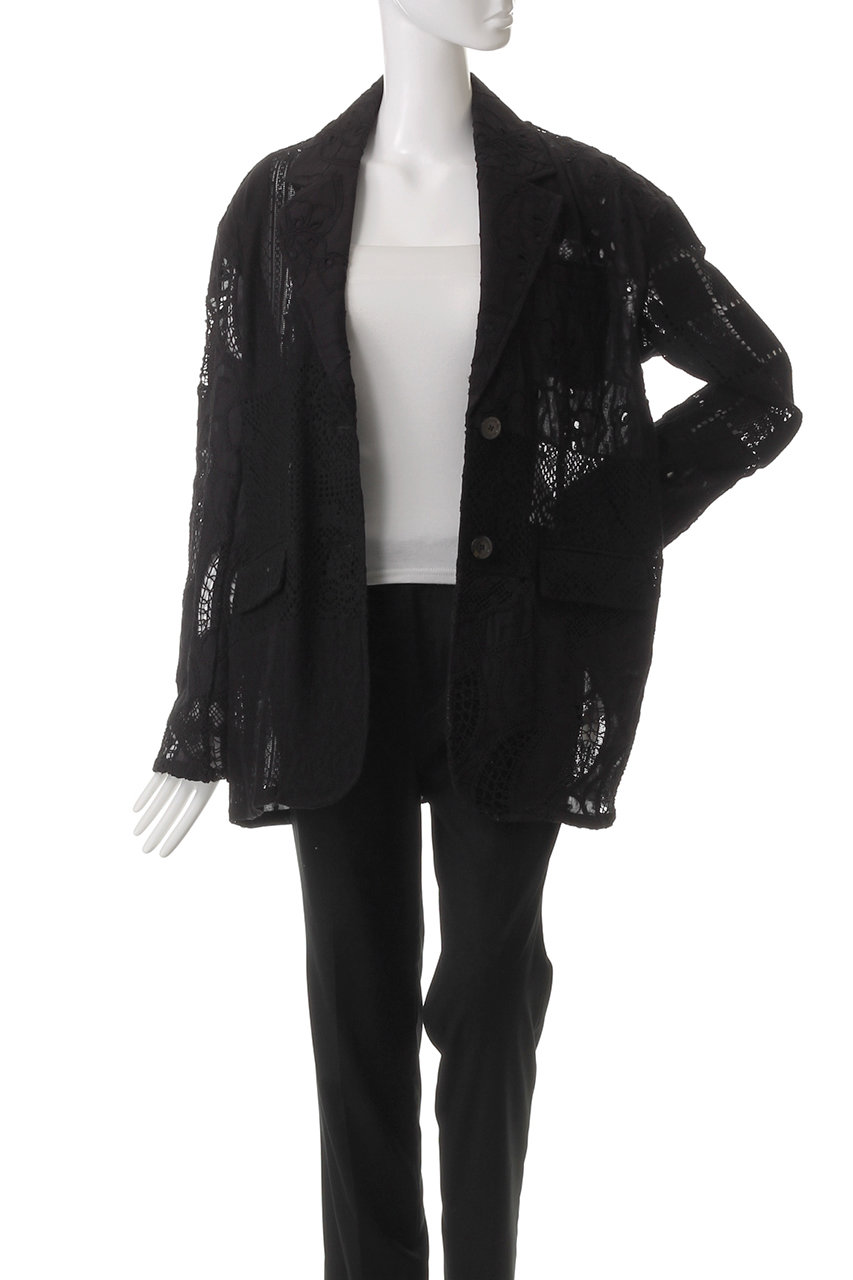 タグ付き　メゾンスペシャル レースファブリックドッキングジャケット　黒 MAISON SPECIAL(メゾンスペシャル)｜Lace Fabric Docking Jacket