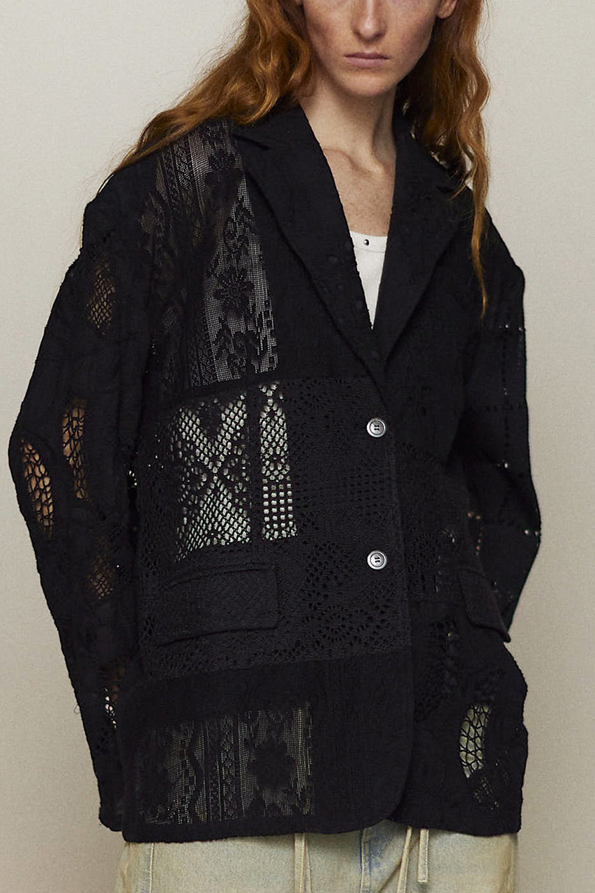 MAISON SPECIAL(メゾンスペシャル)｜Lace Fabric Docking Jacket