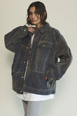 Oversize Flocking Denim Jacket/オーバーサイズフロッキーデニムジャケット