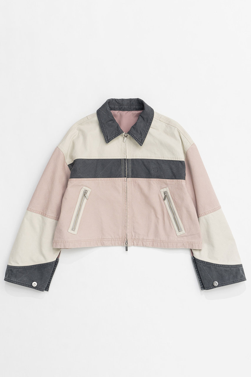 メゾンスペシャル/MAISON SPECIALのAging Processing Color Block Oxford Jacket/エイジングカラーブロックオックスジャケット(PNK(ピンク)/21251215305)