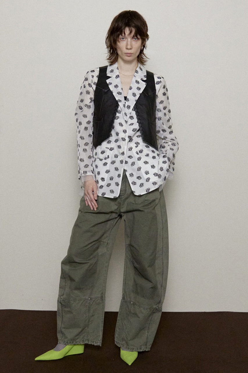 ベスト ジレ Lace Up Short Length Vegan Leather Vest/レースアップショートヴィーガンレザーベスト「MAISON MAISON SPECIAL(メゾンスペシャル)｜Lace Up Short Length Vegan