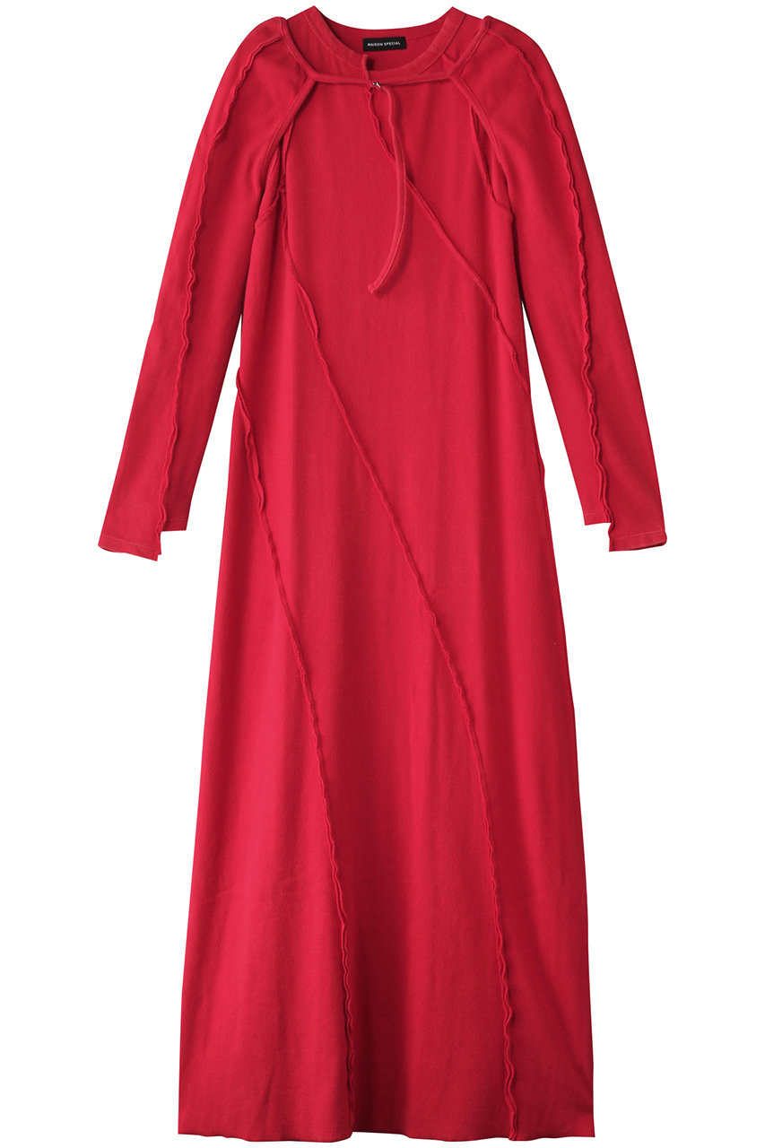 メゾンスペシャル/MAISON SPECIALのBolero Layered Ribbed Fabric Dress/ボレロレイヤードリブワンピース(RED(レッド)/21251265203)