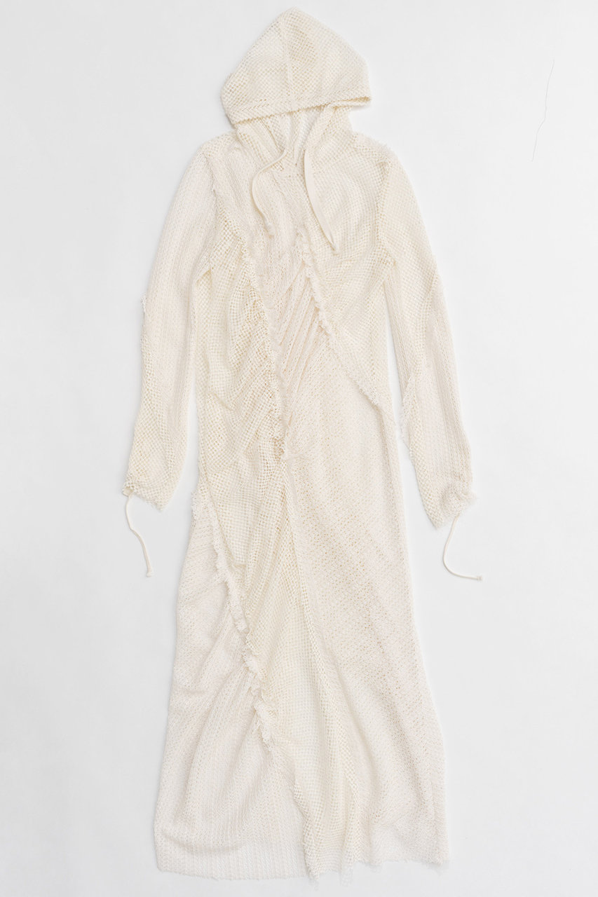 メゾンスペシャル/MAISON SPECIALの【予約販売】Mesh Fabric Docking Hood Dress/メッシュドッキングフードワンピース(WHT(ホワイト)/21251265701)