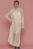 Mesh Fabric Docking Hood Dress/メッシュドッキングフードワンピース