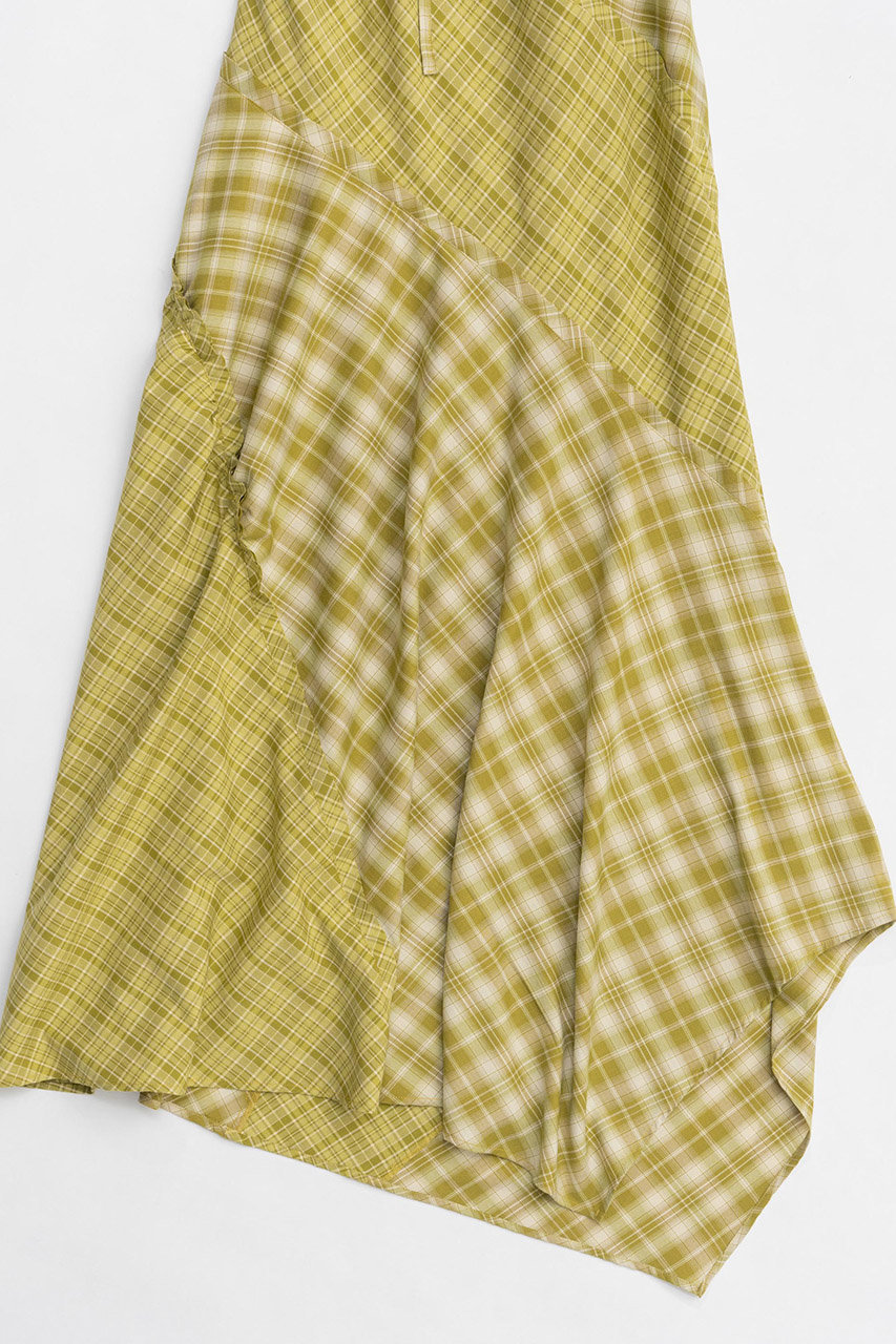 Plaid Pattern Combination Frill Dress/チェックコンビフリル