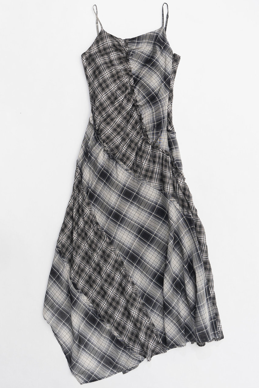 メゾンスペシャル/MAISON SPECIALの【予約販売】Plaid Pattern Combination Frill Dress/チェックコンビフリルワンピース(BLK(ブラック)/21251265703)