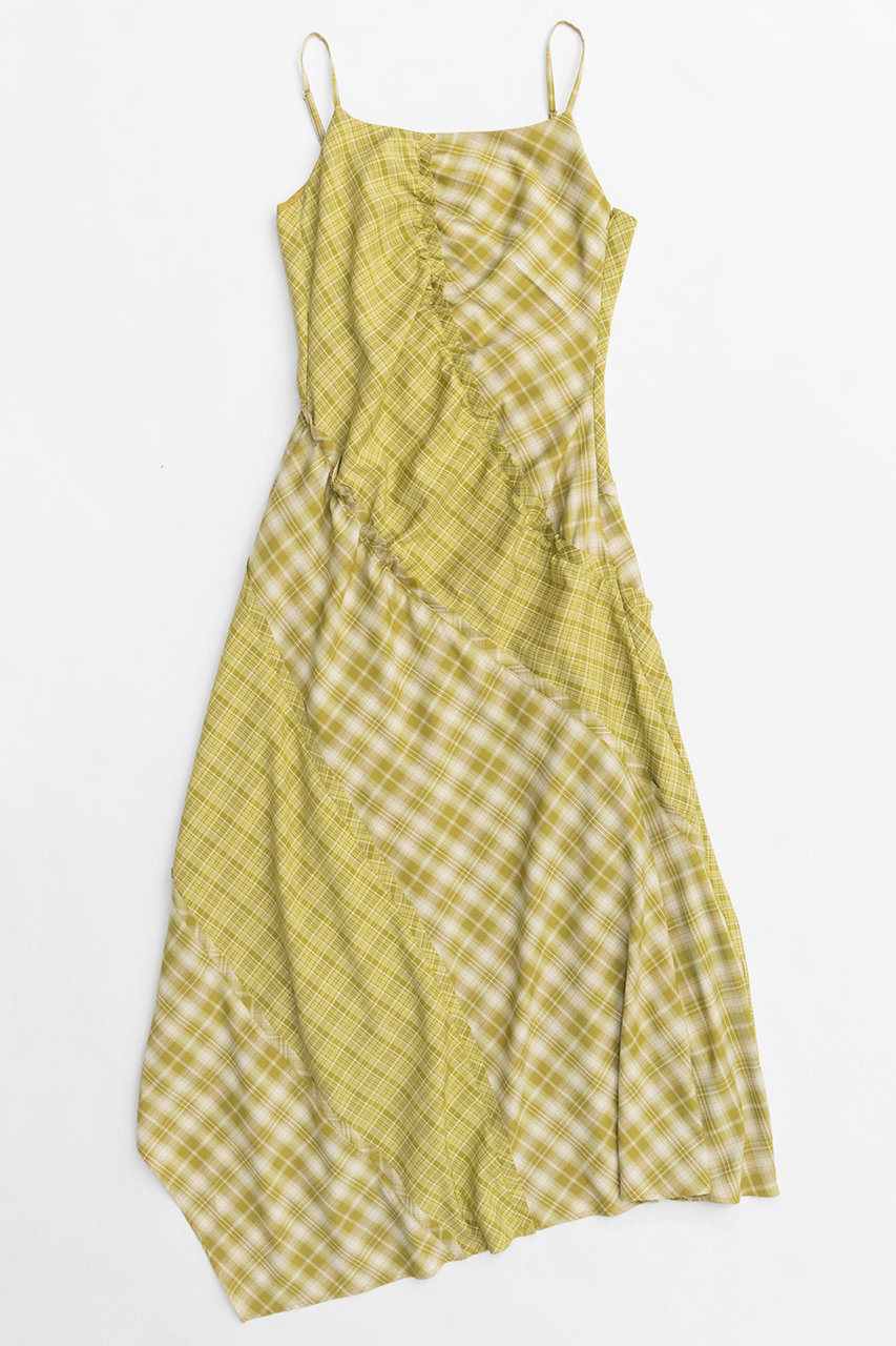 メゾンスペシャル/MAISON SPECIALの【予約販売】Plaid Pattern Combination Frill Dress/チェックコンビフリルワンピース(LIME(ライム)/21251265703)