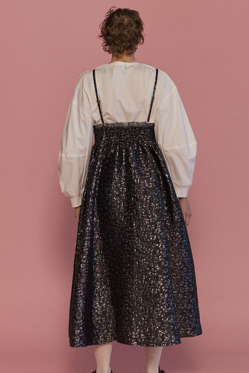 MAISON SPECIAL(メゾンスペシャル)｜【予約販売】Lame Jacquard Volume Silhouette Dress/ラメジャガード ボリュームワンピース/BLK(ブラック) の通販｜ELLESHOP・(エル・ショップ)