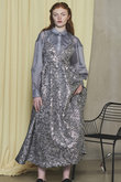 Lame Jacquard Volume Silhouette Dress/ラメジャガードボリュームワンピース
