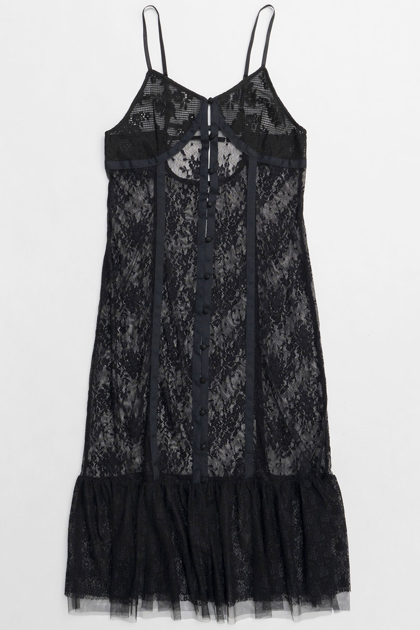 メゾンスペシャル/MAISON SPECIALの【予約販売】Lace Docking Camisole Onepiece/レースドッキングキャミワンピース(BLK(ブラック)/21251265805)