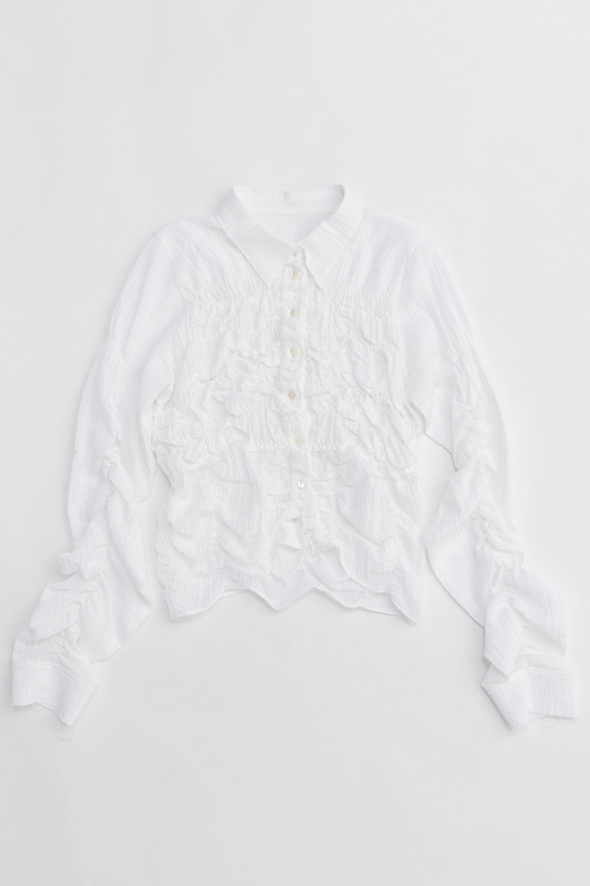 メゾンスペシャル/MAISON SPECIALの【予約販売】Shirring Bustier Shirt/シャーリングビスチェシャツ(WHT(ホワイト)/21251315202)