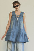Denim Mini Dress/デニムミニワンピース