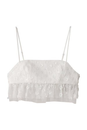 メゾンスペシャル/MAISON SPECIALのMulti Fabric Glitter Flower Bustier/マルチファブリックキラキラフラワービスチェ(110400/110401)