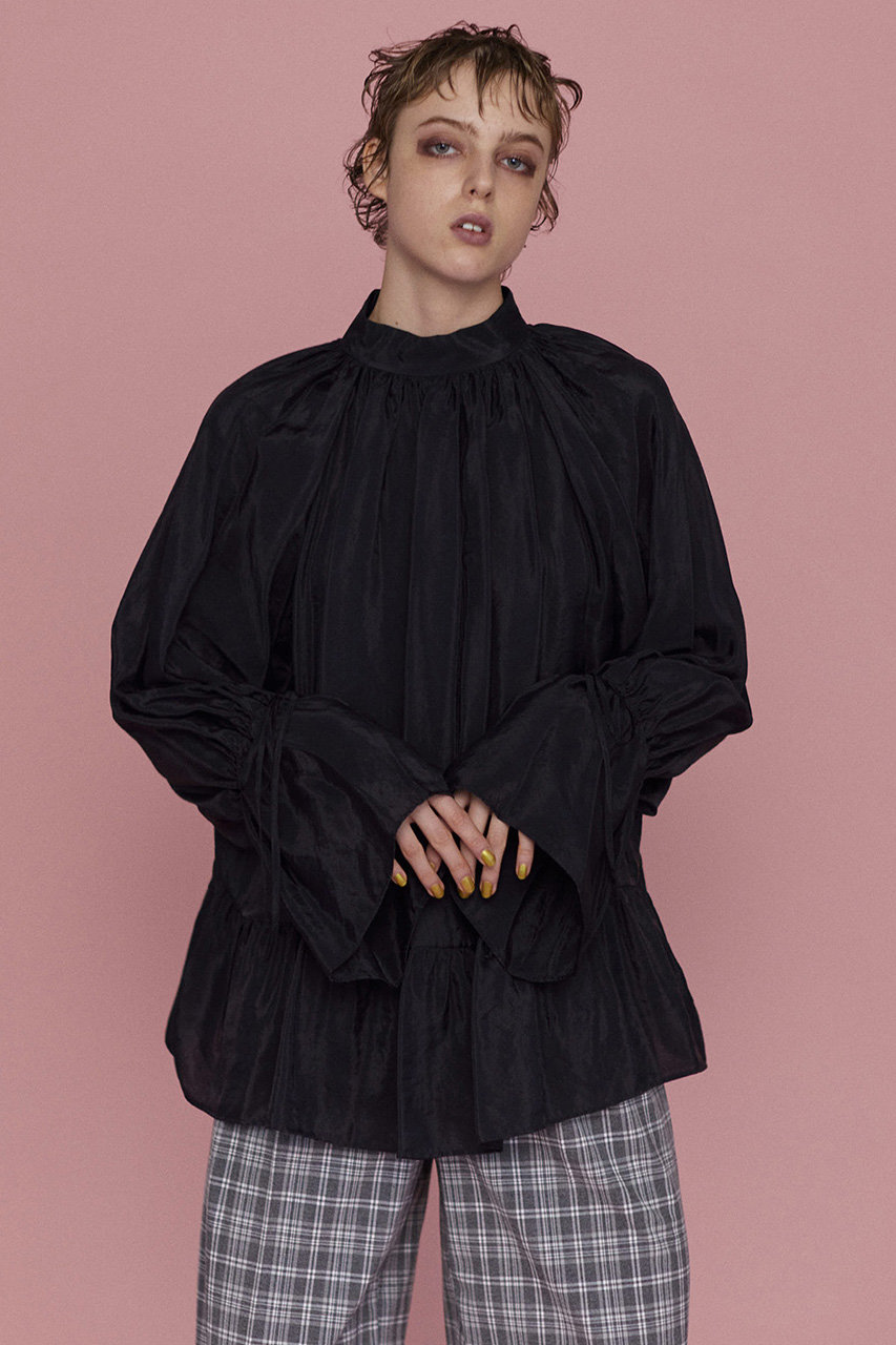 メゾンスペシャル/MAISON SPECIALの【予約販売】Shirring Volume Blouse/シャーリングボリュームブラウス(BLK(ブラック)/21251315703)